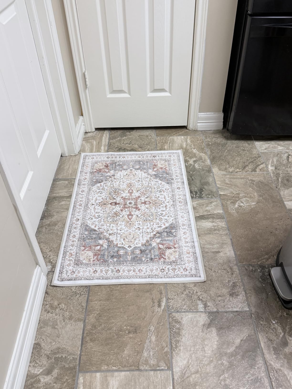 Tortania Area Rug 9x12 Living Room Rug Washable Soft Cream/Blue | Vintage Oriental Farmhouse Carpet for Bedroom/Office/Under Dining Table, Home Decor Low Pile Busy Home Use customer photo 2