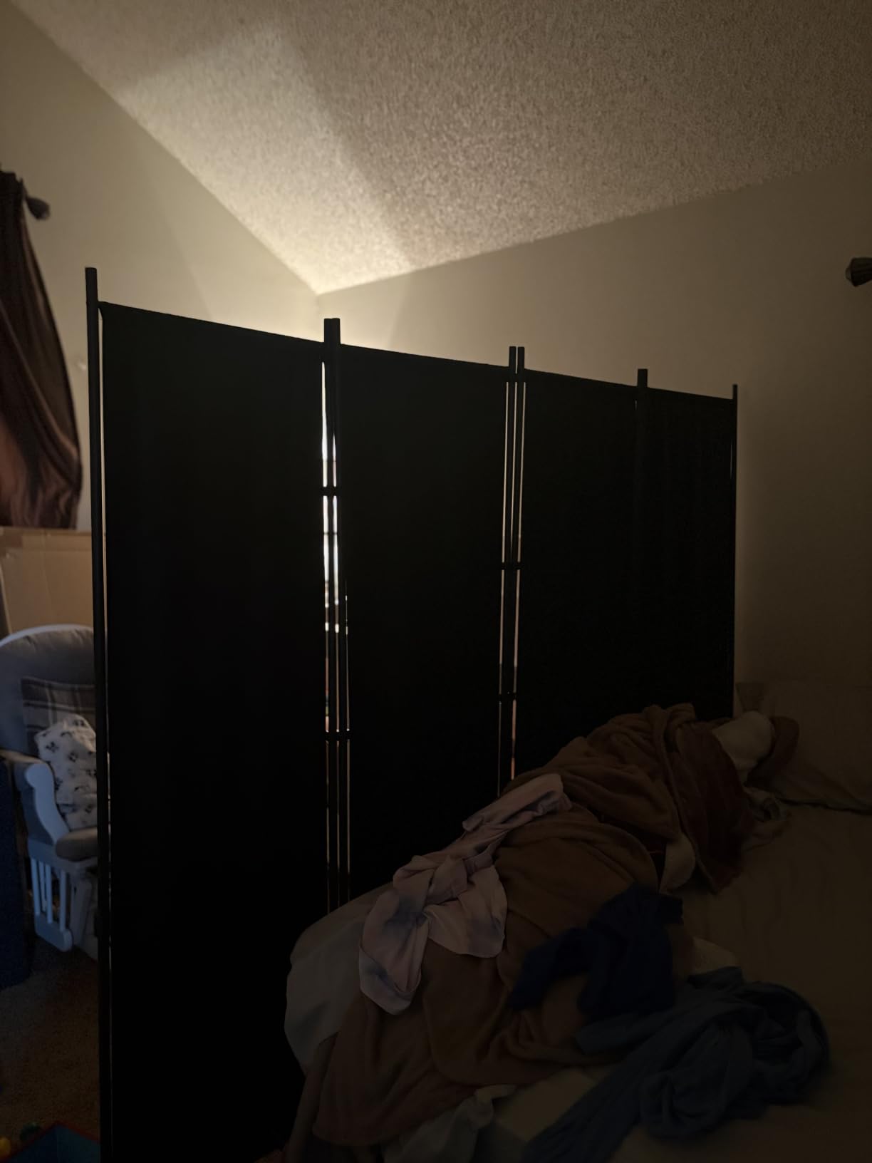 Room Divider 4 Panel-88''Wide,6FT Room Dividers and Folding Privacy Screens | Wider Metal Base & Non-wobbly, Fabric Divider Panel for Room Partition,Portable Wall Divider Screen for Bedroom,Office,Studio customer photo 1