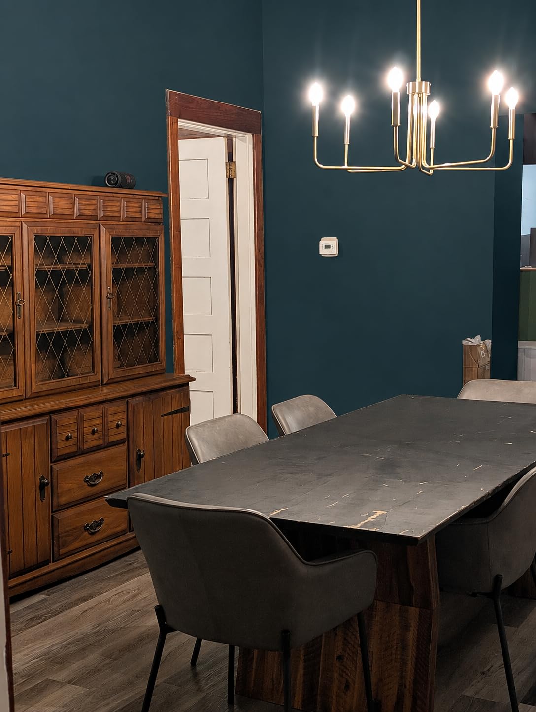 Black Chandelier, 6-Light Farmhouse Chandelier for Dining Room Lighting Fixtures Hanging, Industrial Modern Chandelier for Bedroom, Foyer, Hall, Kitchen, Living Room, Entryway customer photo 1