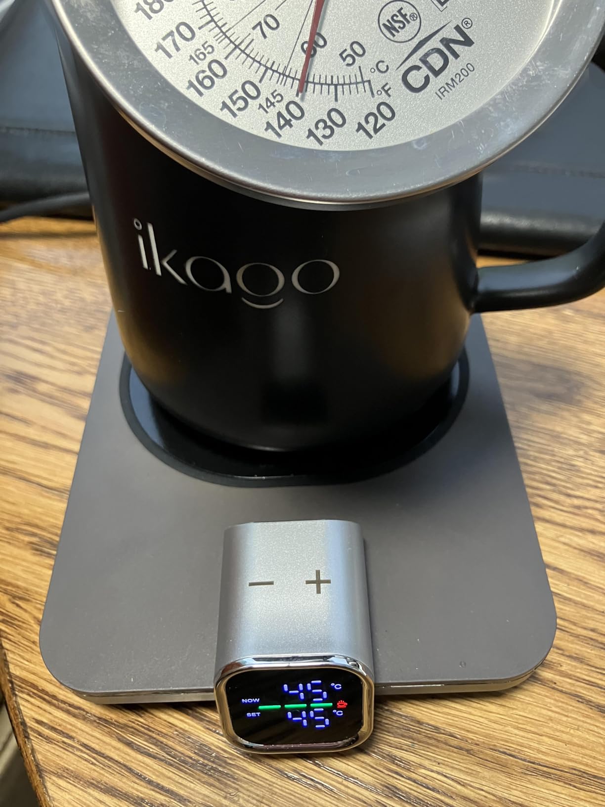 Coffee Cup Warmer & iKago Mug Set, Accurate Temperature Control Smart Heated Mug for Desk, Electric Coffee Warmer with Auto Shut Off & Real-Time Temp Display, Gifts for Men Women, 15oz Ceramic Mug customer photo 1
