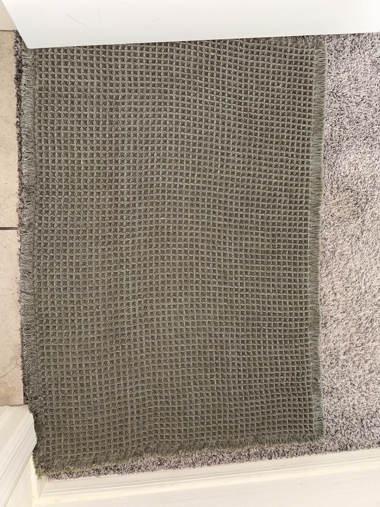 Upgraded Waffle Runner Rug, Super Absorbent Non Slip Bath Mats for Bathroom Floor, Machine Washable Bathroom Runner Rug with Tassels, Ideal for Hallway Bedroom Laundry Room, Brown, 2'x 6' customer photo 1