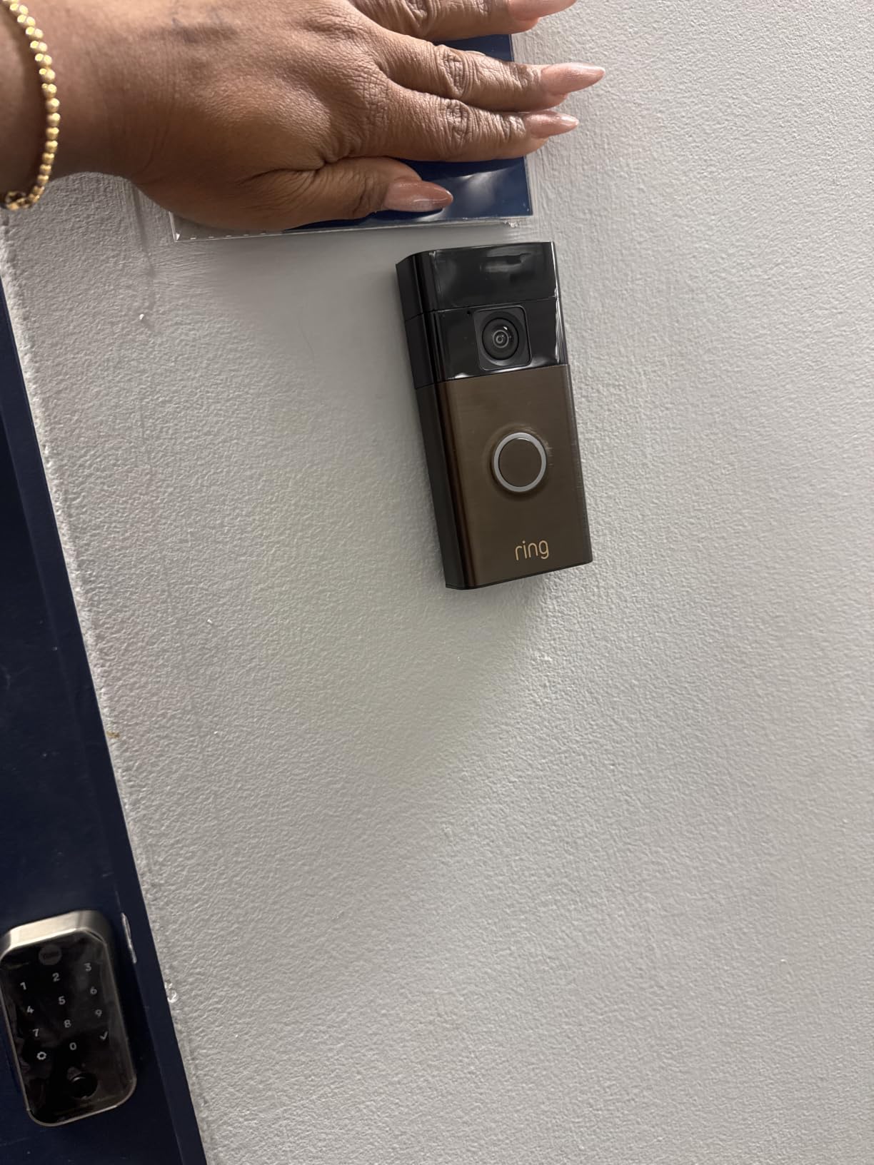 Ring Battery Doorbell, Home or business security with Head-to-Toe video, Live View with Two-Way Talk, and Motion Detection & Alerts, Venetian Bronze customer photo 1