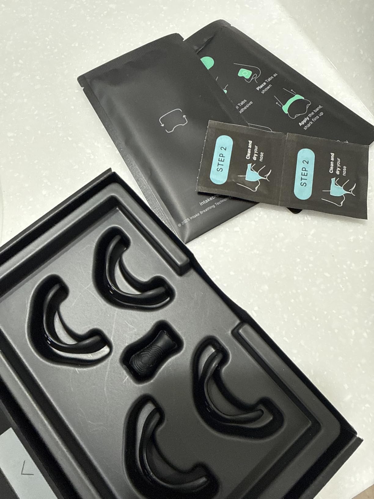 Intake Breathing - Magnetic Nasal Strips Starter Kit | Reusable Band + Tabs | Nasal Strips for Sleep, Snoring, Breathing & Sports | Stronger Lift Than Traditional Nose Strips | 4 Sizes, 30 Tabs, Black customer photo 1