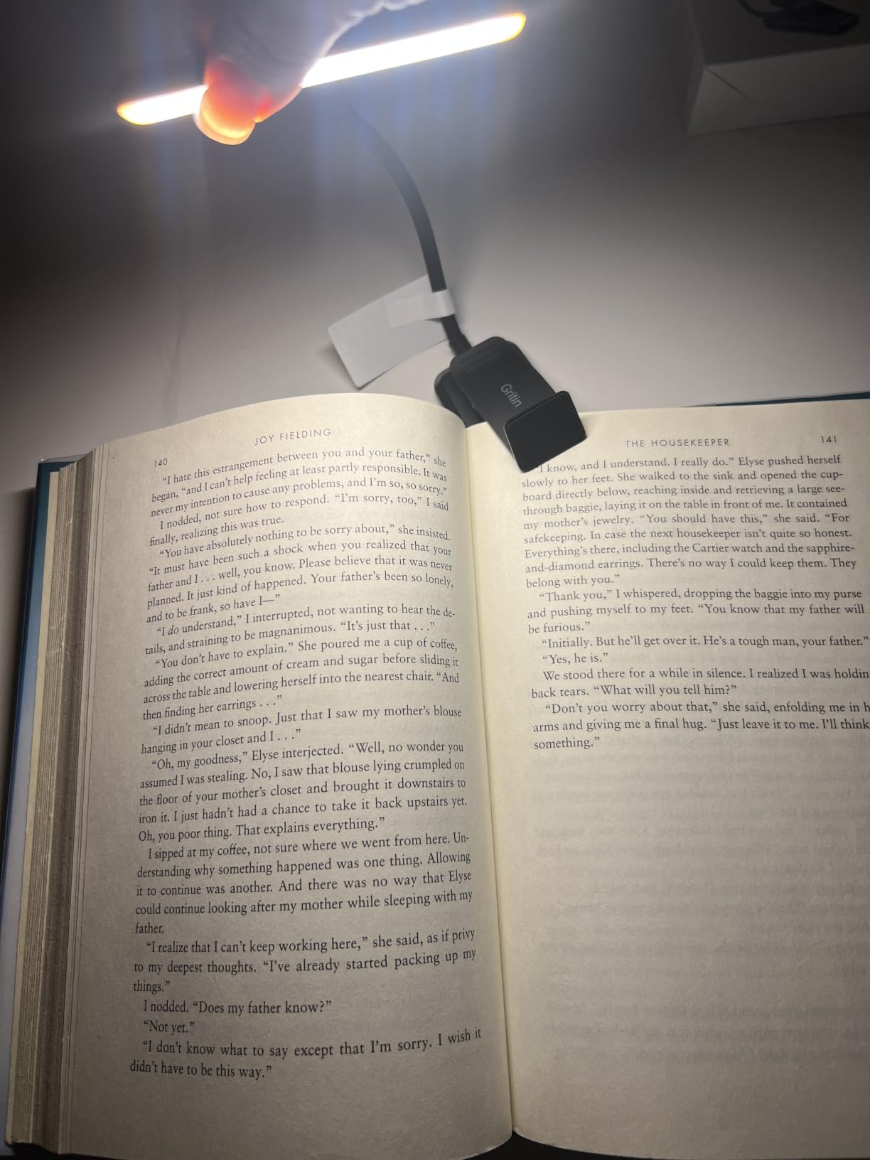 Gritin 19 LED Rechargeable Book Light for Reading in Bed | Eye Caring 3 Color Temps, Stepless Dimming Brightness, Memory Function, 90 Hrs Runtime Lightweight Clip on Light for Book Lovers customer photo 1