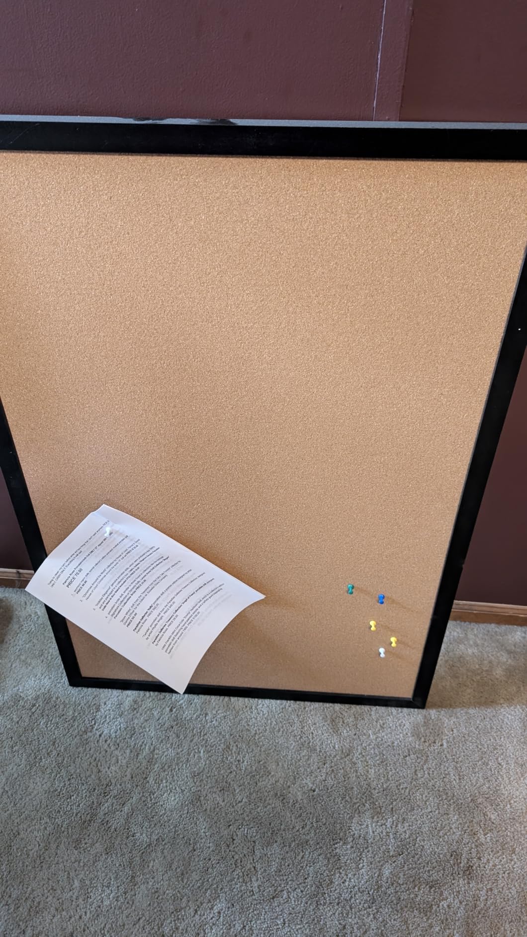 VEVOR 24 x 36 Cork Board, Large Bulletin Board with Black MDF Frame, Wall Mounted Pin Board for Office, School and Home Decor, Hanging Message Board for Pictures and Notes, 10 Push Pins Included customer photo 1