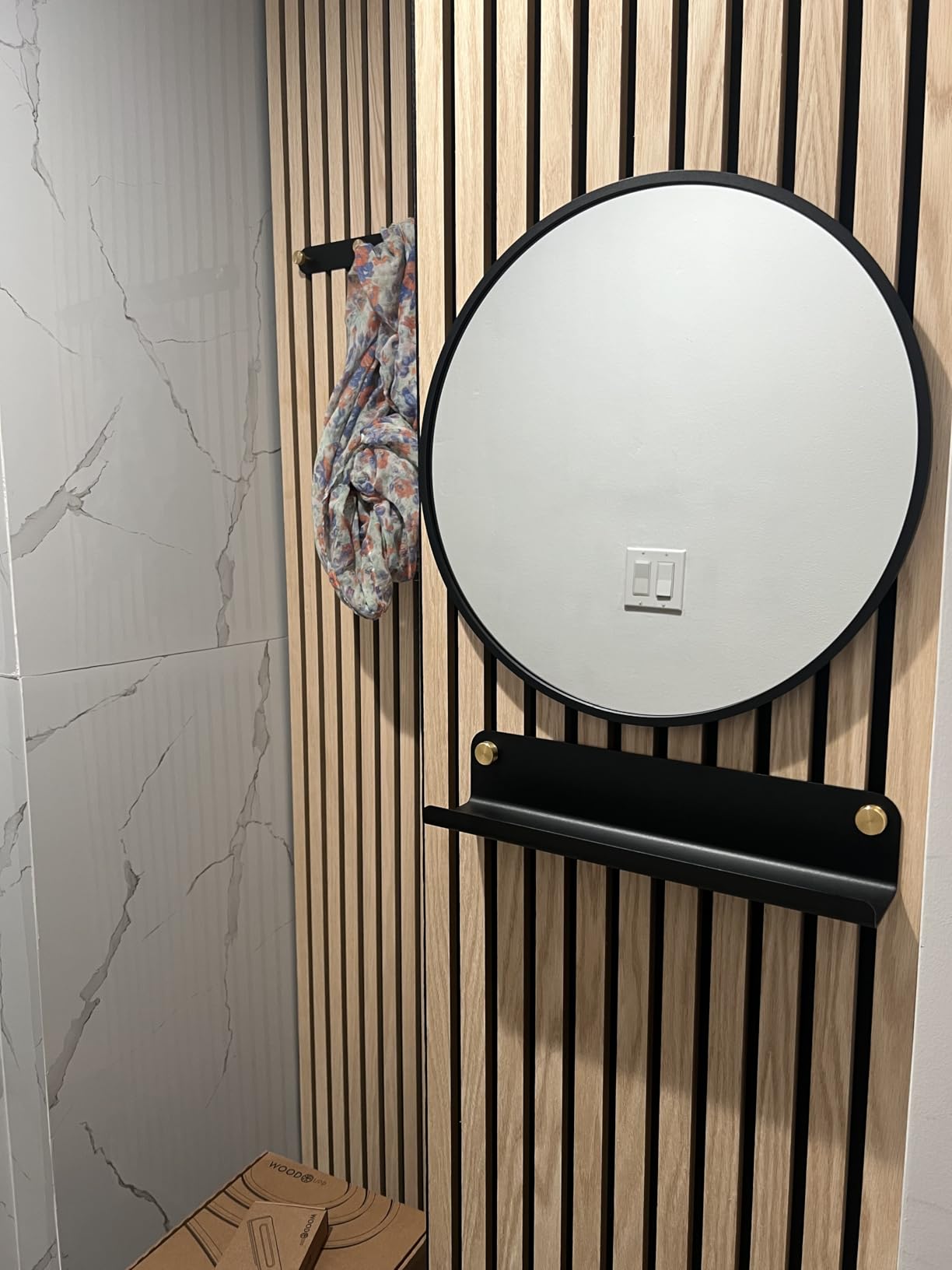 Black Round Mirror, Round Mirror 24 inch, Matte Black Metal Frame | High Definition Mirror, Waterproof, Sturdy, Circle Mirror for Bathroom, Bedroom, Entryway, Living Room, Wall Decor customer photo 2