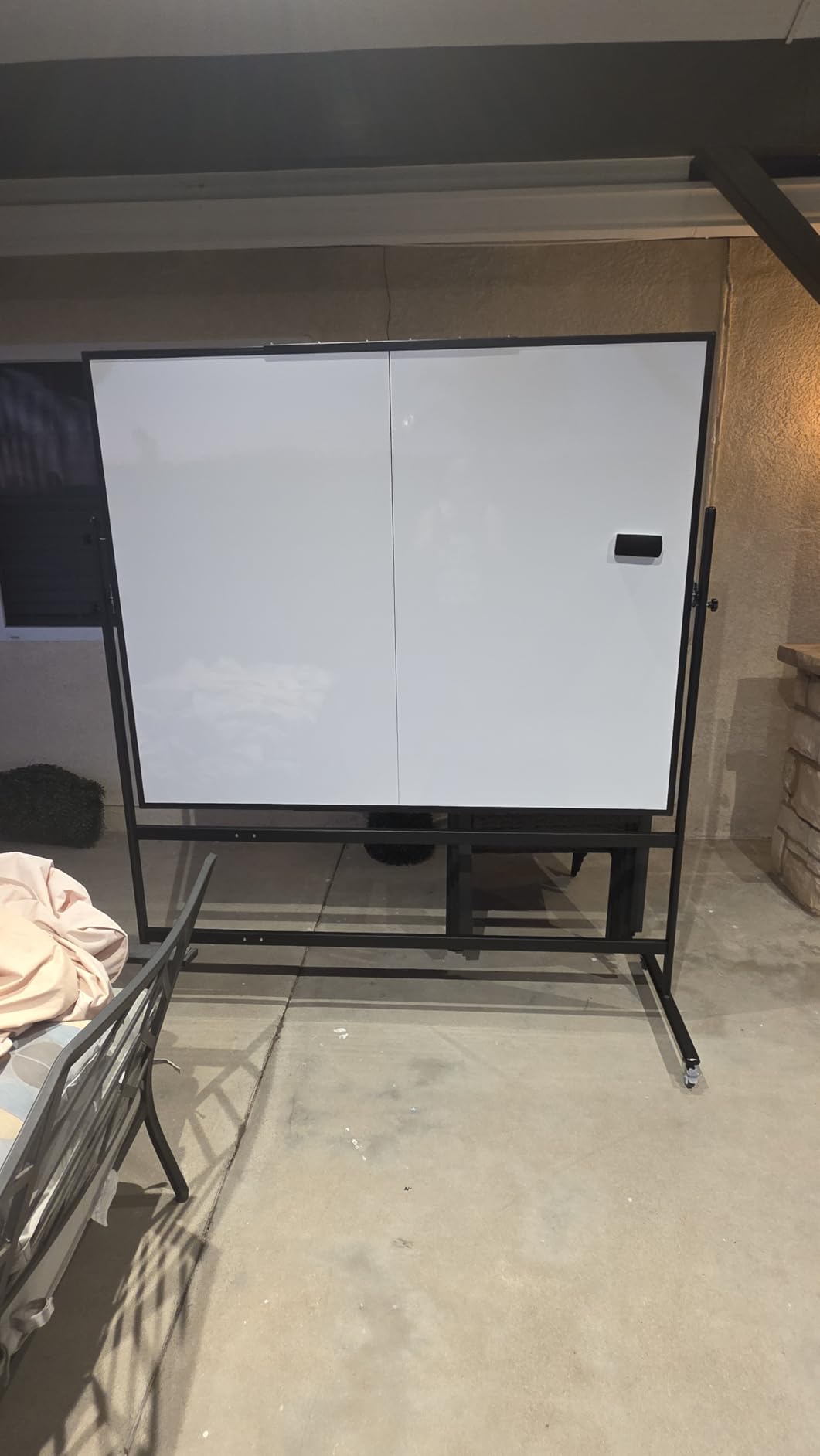 96x48 Magnetic Mobile Whiteboard on Wheels, Large Double Sided Rolling Board | 8'x4' Reversible White Board with Stand customer photo 1