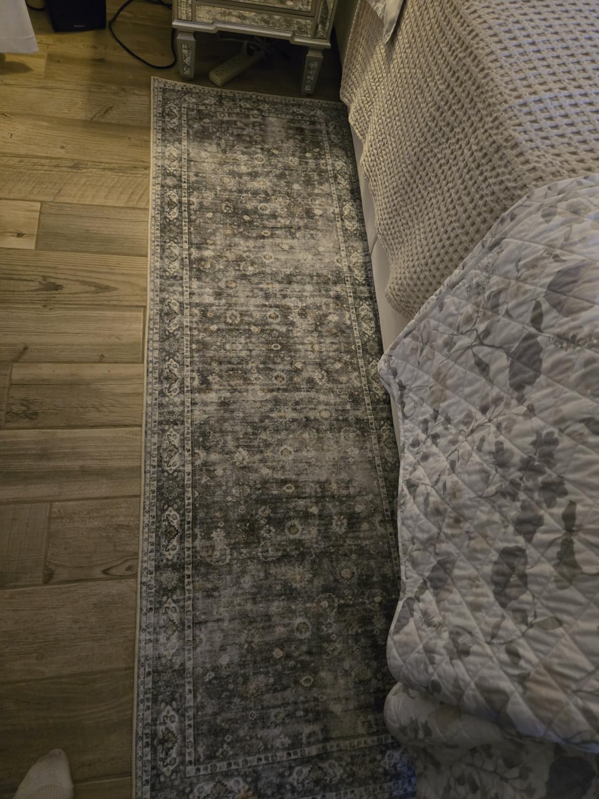Area Rug 5x7 Washable Rug Boho Soft Non-Slip Non-Shedding Faux Wool Vintage for Living Room, Bedroom Rug, Farmhouse, Dining Room, Indoor, Kids Playroom (Grey) customer photo 1