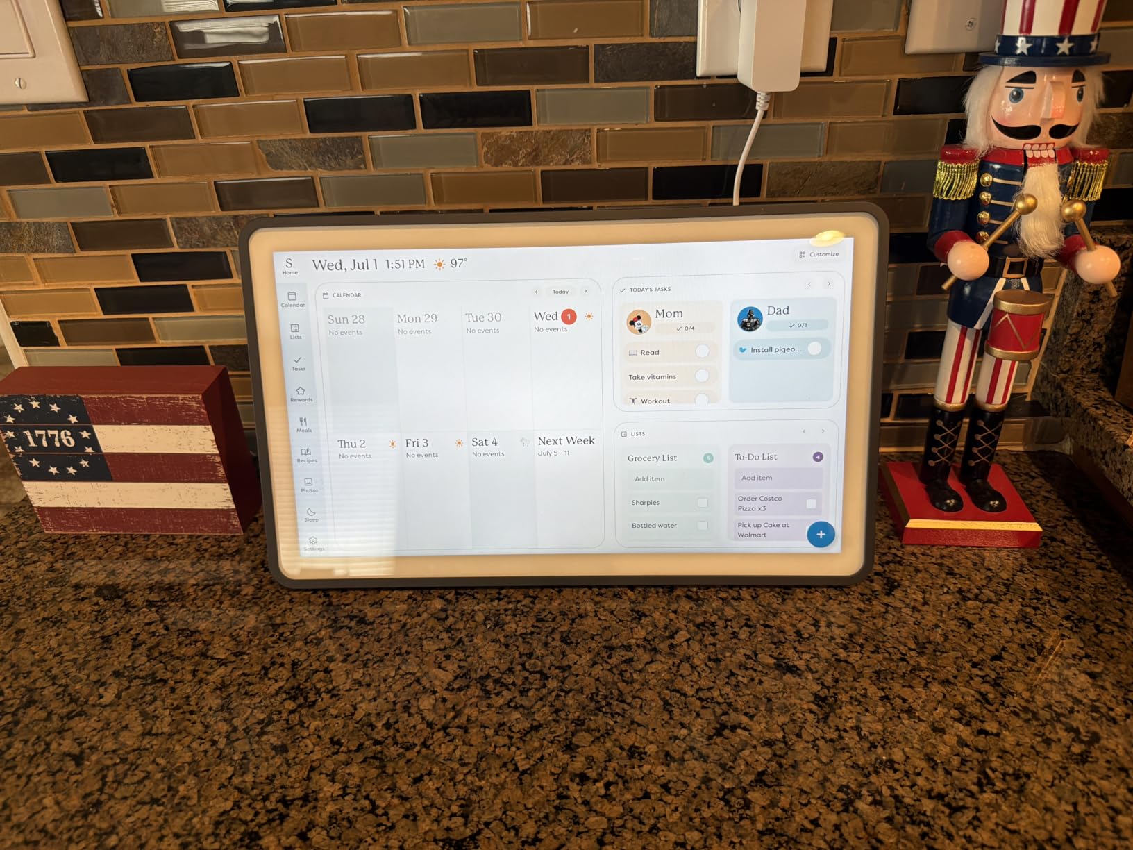Skylight Calendar: 15-inch Wall Planner Digital Calendar & Chore Chart, Smart Touchscreen Interactive Display for Family Schedules - Wall Mount Included customer photo 2