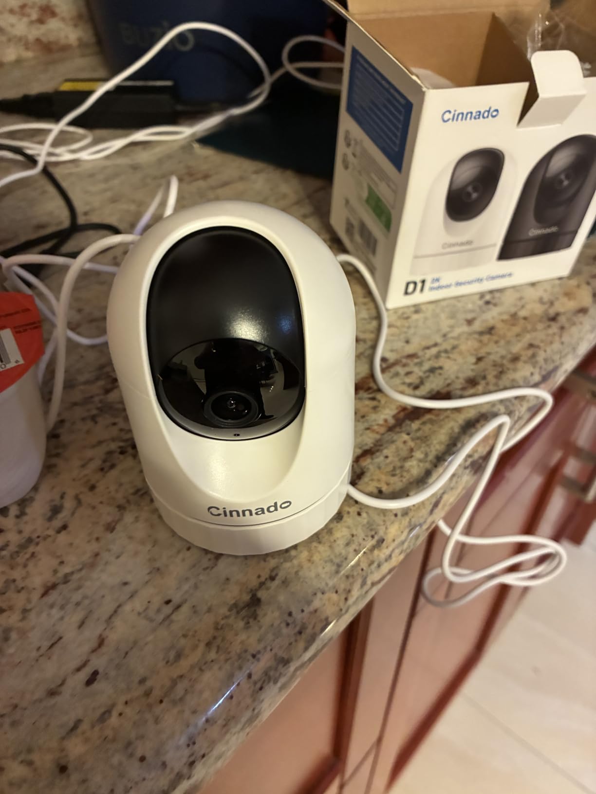 Cinnado Security Camera Indoor - 2K 360° WiFi Cameras for Home Security, Pet/Dog/Baby Camera with Phone App, 2-Way Audio, Night Vision, 24/7 SD Card Storage (D1) customer photo 2