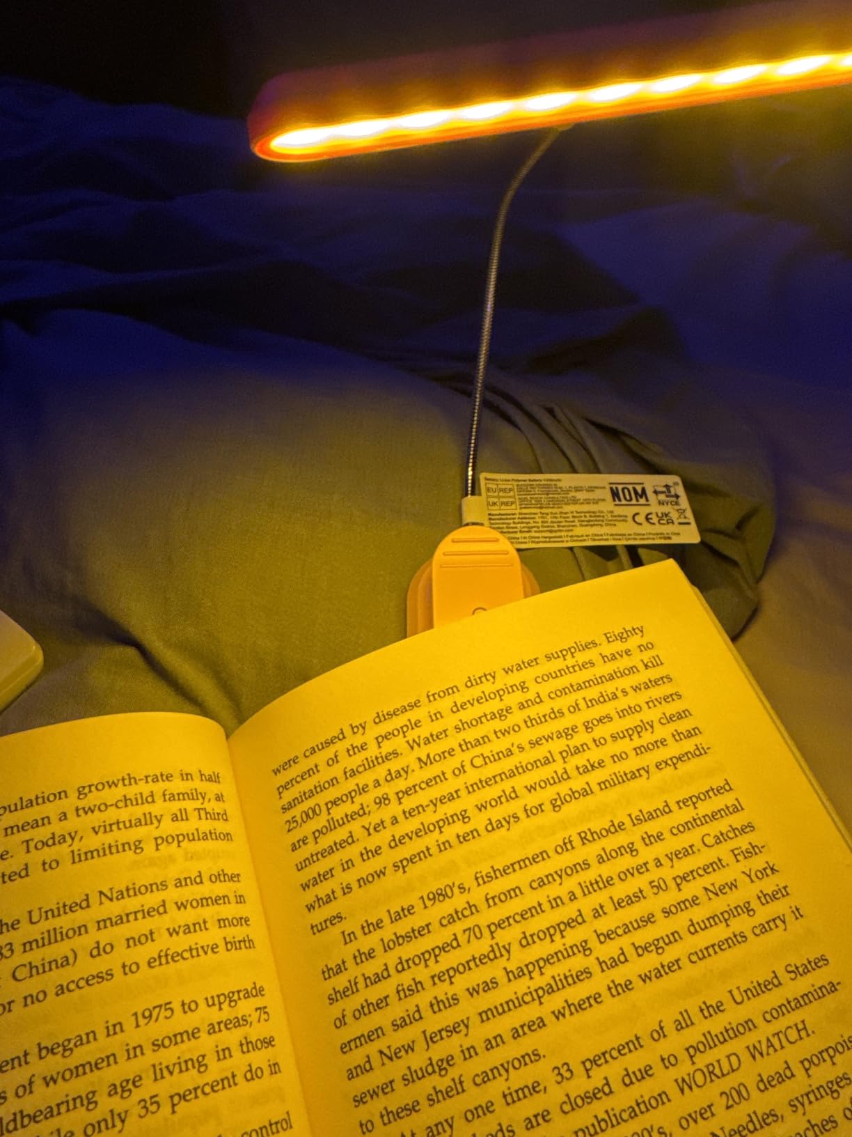Gritin Rechargeable Book Light for Reading in Bed with 19 LED | Eye Caring 3 Color Temps, 5 Brightness Levels, Memory Function, 90 Hrs Runtime Flexible Goose Neck Clip on Light-White customer photo 1