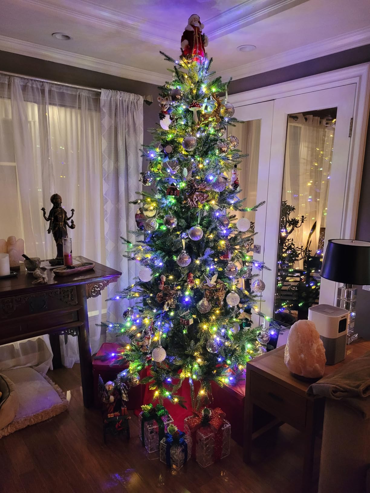 Best Choice Products 6ft Pre-Lit Artificial Aspen Slim Christmas Tree, Noble Holiday Decor w/ 1,350 Branch Tips, 2-in-1 Multicolor LED Lights customer photo 1