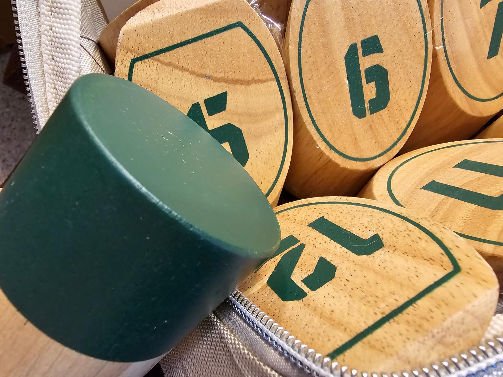 SunNordic Wooden Throwing Game Set, Numbered Block Toss Games with Scoreboard, 12 Premium Rubber Wood Pins & Dowel, Outdoor Backyard Lawn Bowling Yard Game for Kids, Adults & Family customer photo 1
