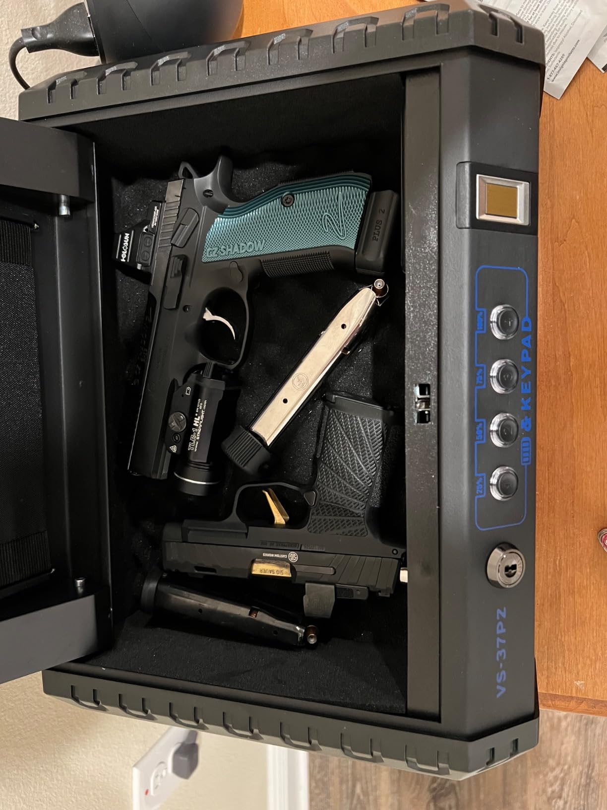 Viking Security Safe VS-11PZ Biometric Handgun Safe | FBI-Certified Fingerprint Sensor, Quick Access, Anti-Spoof Security, Silent Mode, LED and Key Backup for Home Defense customer photo 1