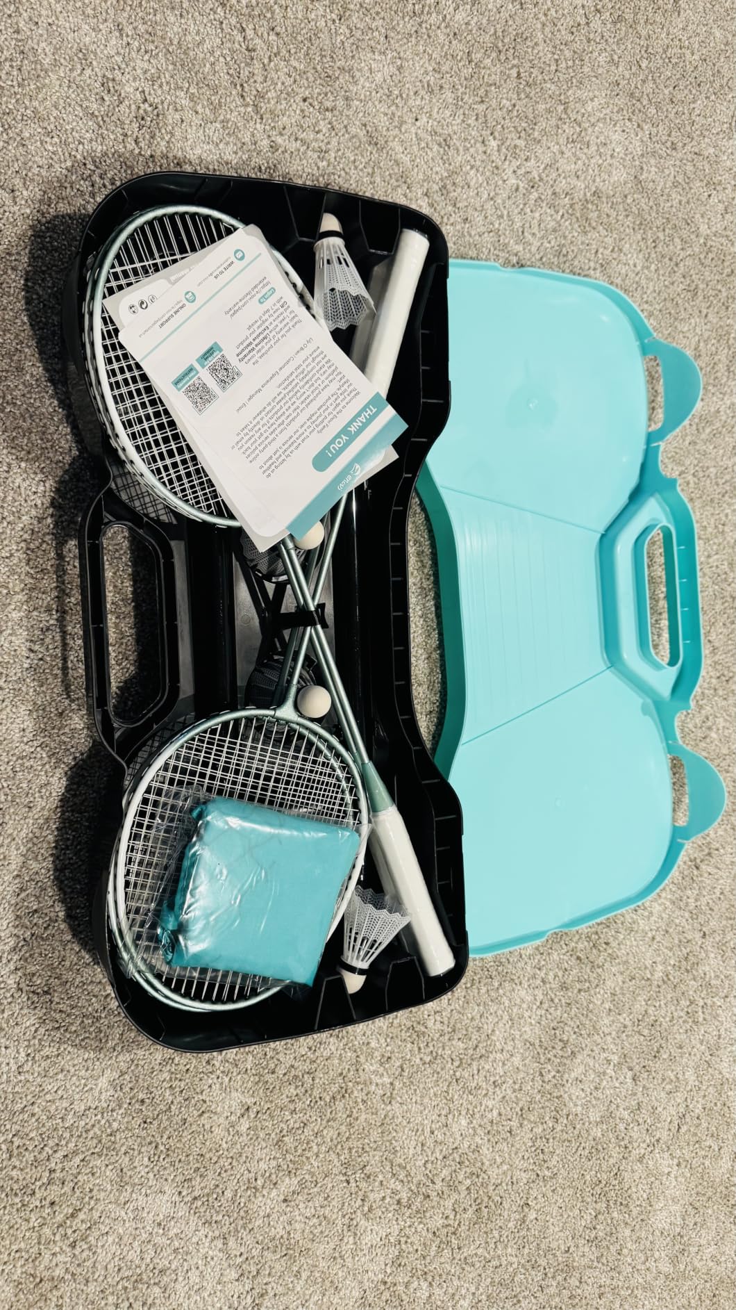 EasyGo Badminton Set with Net, 4 Rackets, 4 Shuttlecocks, Portable Storage Box, for Backyards, Outdoor Games, Yard Games | Badminton Set, Outdoor Games, Yard Games customer photo 1