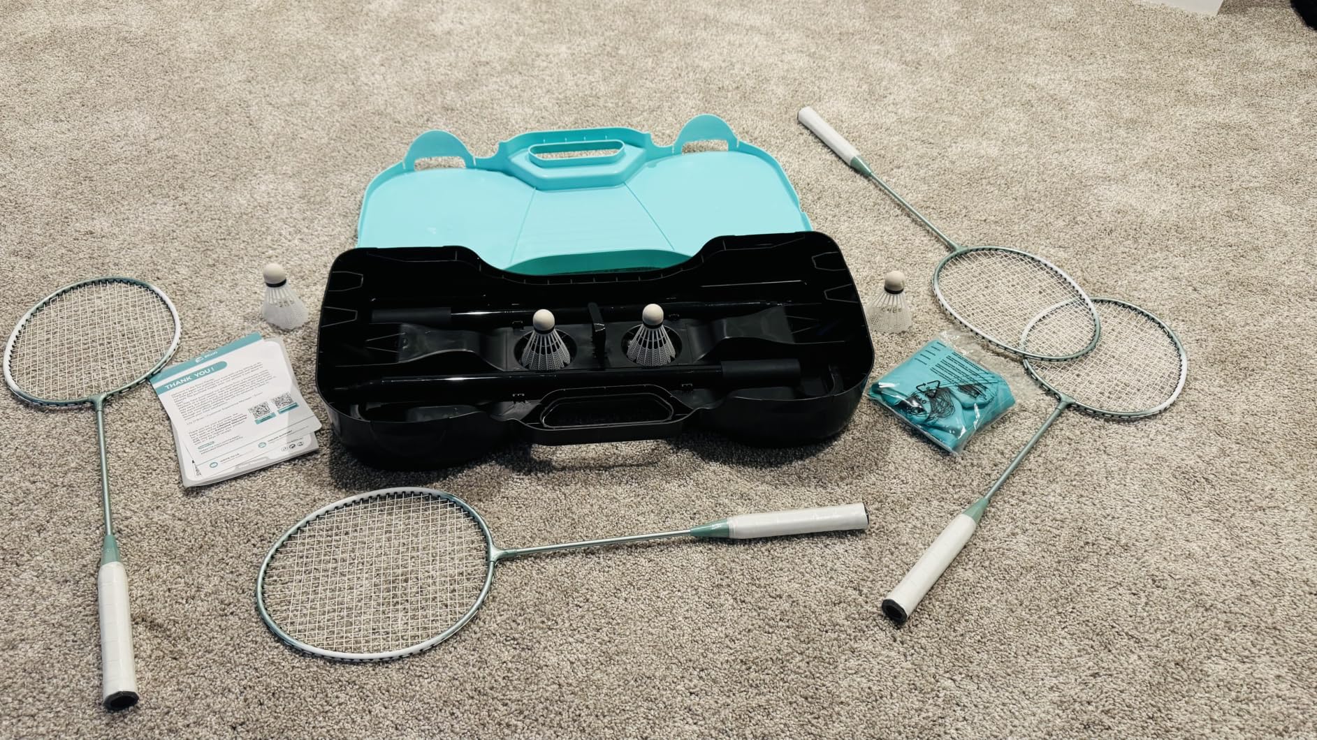 EasyGo Badminton Set with Net, 4 Rackets, 4 Shuttlecocks, Portable Storage Box, for Backyards, Outdoor Games, Yard Games | Badminton Set, Outdoor Games, Yard Games customer photo 2