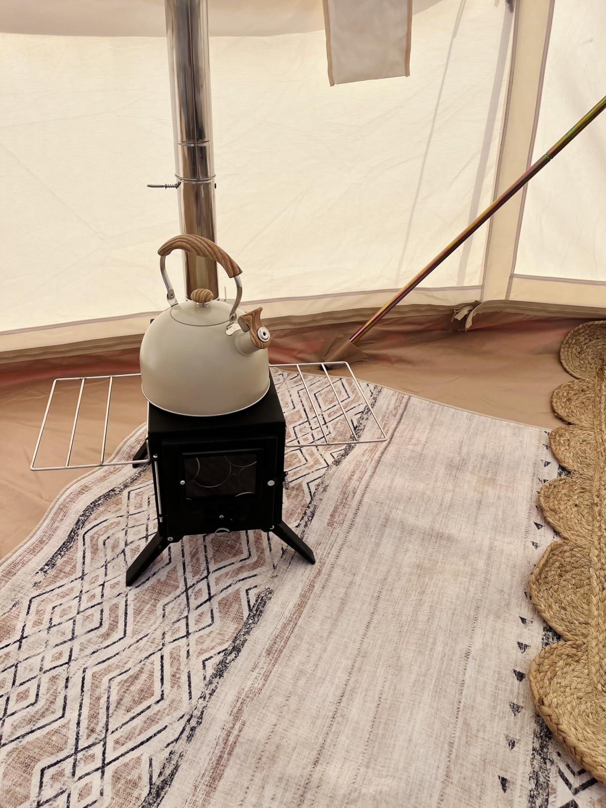 Hot Tent Stove, AVOFOREST Wood Burning Stove, Small Wood Stove with 7 Stainless Chimney Pipes for Outdoor Heating & Cooking, Ice Fishing, Hunting customer photo 2