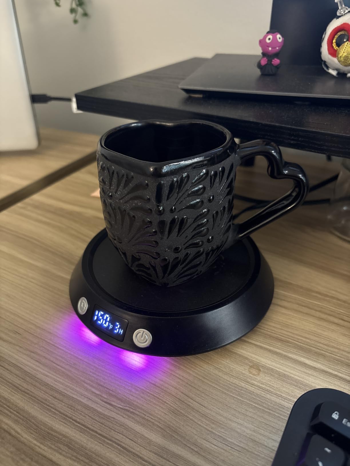 Kepwam Mug Warmer for Desk, Coffee Warmer with 3 Temp Settings & 2-9H Timer | 50W Fast Heating Beverage, LED Digital Display, Works for Coffee Mugs & Candle Jars, Multifunctional Gift fo Home & Office customer photo 1
