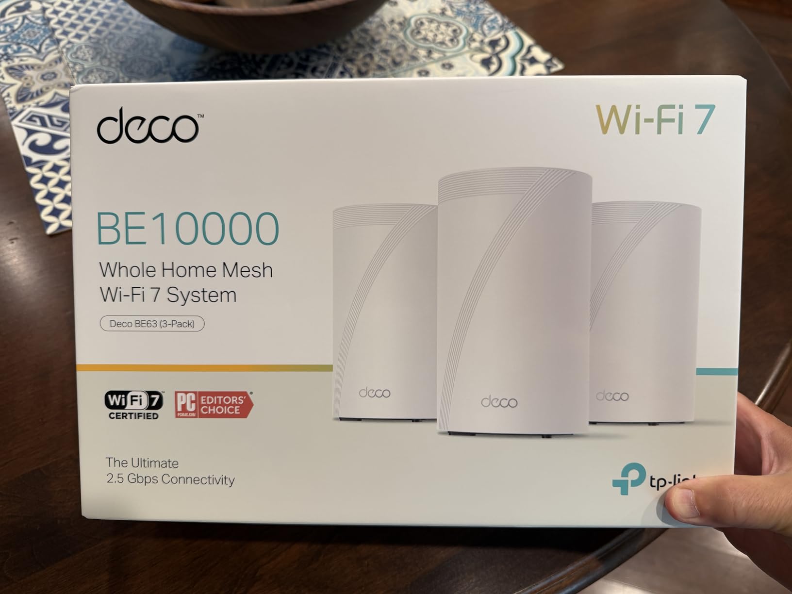TP-Link Deco 7 Pro BE63 Tri-Band WiFi 7 BE10000 Whole Home Mesh System - 6-Stream 10 Gbps, 4x2.5G Ports Wired Backhaul, 4X Smart Internal Antennas, VPN, HomeShield, Free Expert Support (3-Pack) customer photo 3