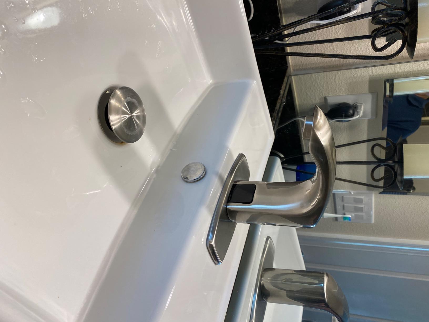 Touchless Bathroom Faucet, Sensor Faucets, Brushed Nickel | Automatic Bathroom Sink Faucet, Motion Commercial Hands Free, Battery or Plug-in Powered, Control Box and Temperature Mixer customer photo 2