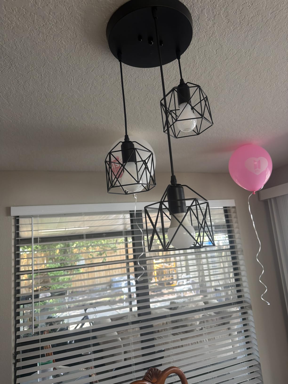 3 Light Pendant Lighting, Farmhouse Hanging Light Fixture for Kitchen Island & Dining Room, Industrial Vintage Ceiling Lamp with E26 Base, Adjustable Height, Matte Black customer photo 2