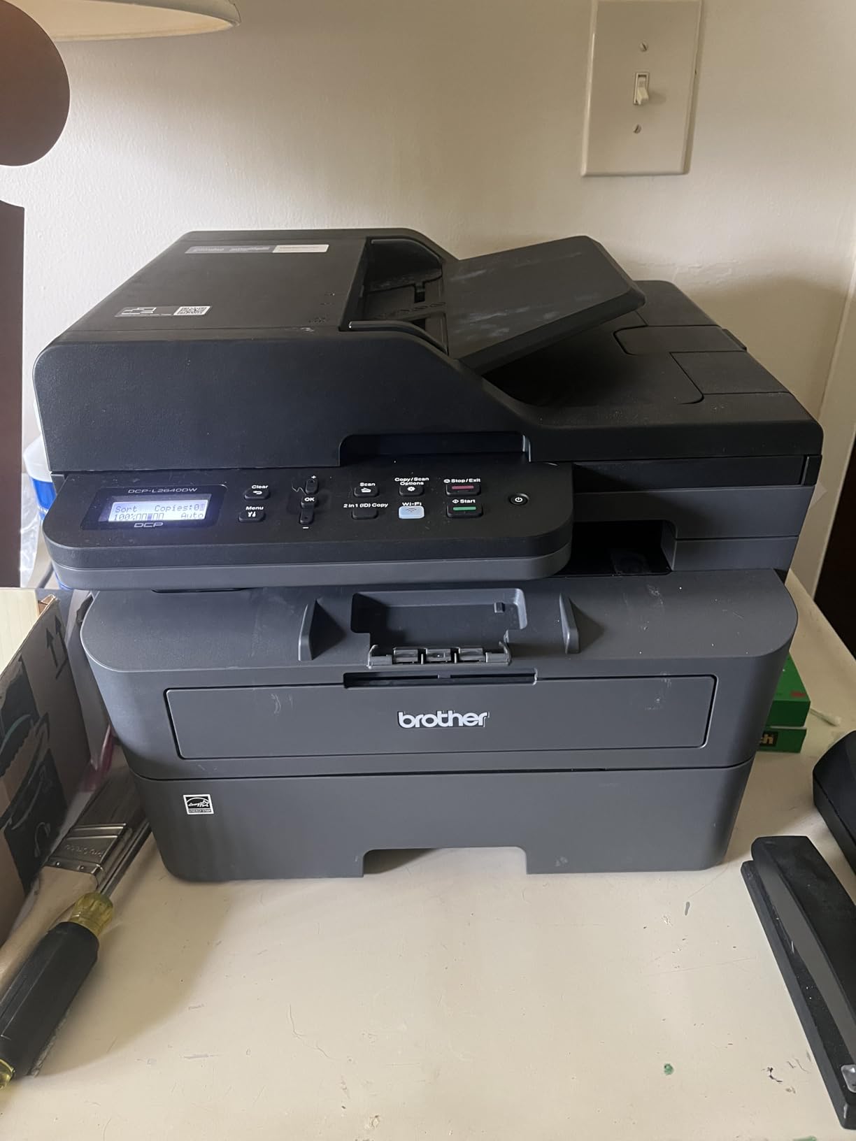 Brother DCP-L2640DW Wireless Compact Monochrome Multi-Function Laser Printer with Copy and Scan, Duplex, Mobile, Black & White customer photo 2