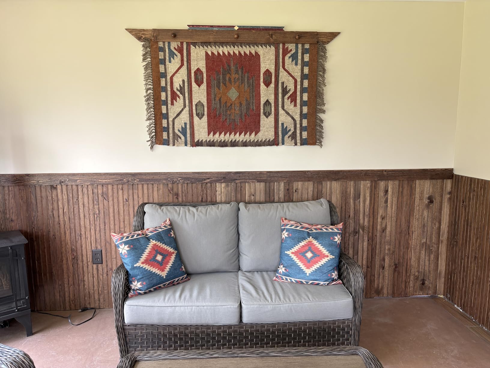 Kilim Runner 2x6 Reversible Southwestern Wool Jute Runner Geometric Design Brown Black Flatweave Carpet Thick 0.19