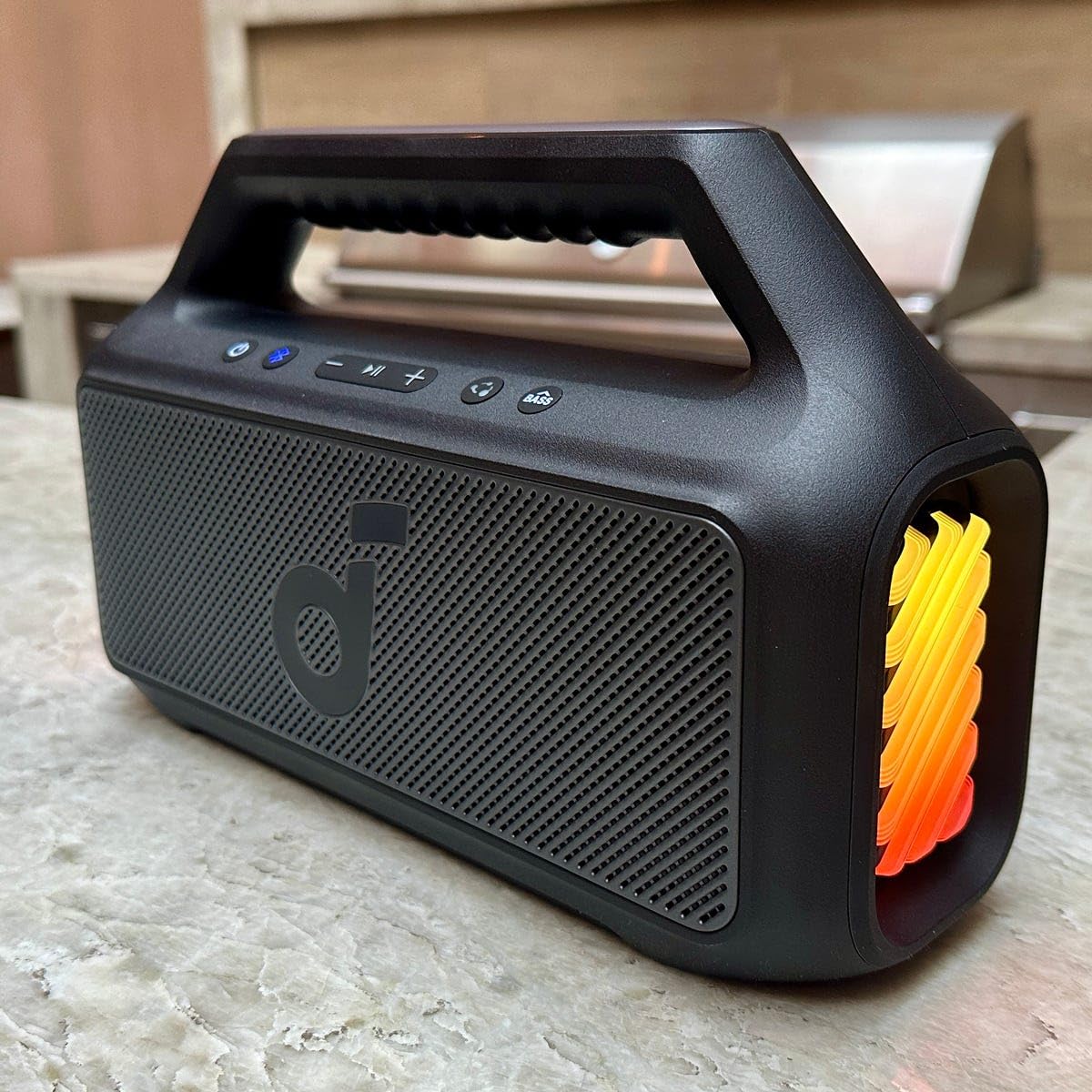 Soundcore Boom 2 By Anker, Outdoor Speaker, 80W, Subwoofer, BassUp 2.0, 24H Playtime, IPX7 Waterproof, Floatable, RGB Lights, USB-C, Custom EQ, Portable for Camping and Beach - Black customer photo 1