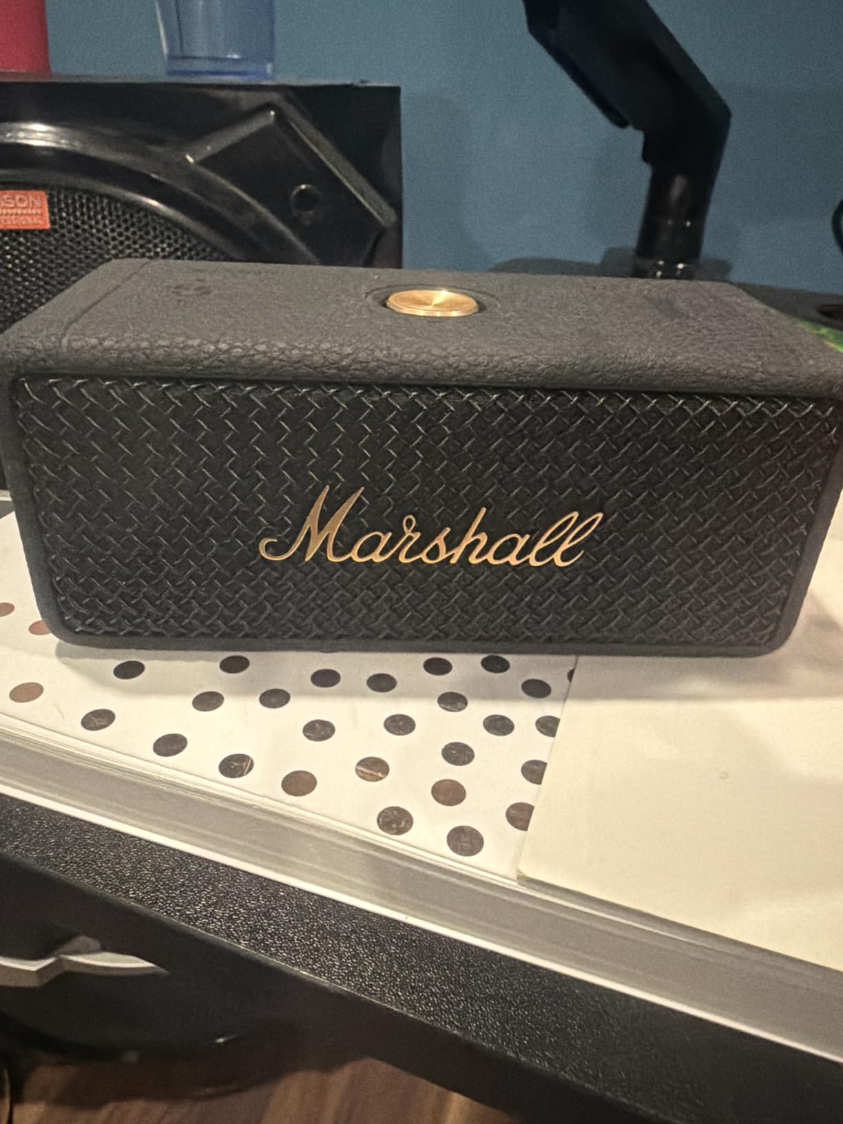 Marshall Emberton II Portable Bluetooth Speaker - Rugged Waterproof/Dust-Proof Design, Loud Stereo Sound, Deep Bass, Compact and Wireless for Travel and Outdoors - Black and Steel customer photo 1