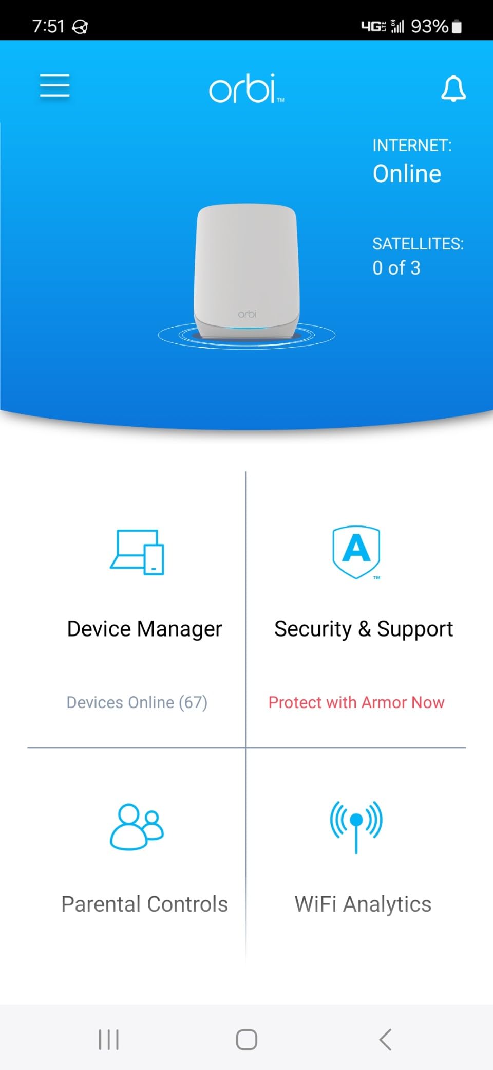 NETGEAR Orbi Whole Home Tri-Band WiFi 6 Mesh Network System (RBK753P) - Router with 2 Satellite Extenders - Security Features - Coverage up to 7,500 sq. ft., 75 Devices - AX5200 (Up to 5.2Gbps) customer photo 3
