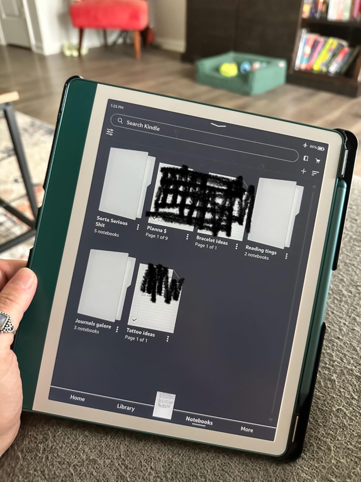 Amazon Kindle Scribe (16GB) - Notes, documents and books in one place, built-in AI notebook summarization, includes Premium Pen - Tungsten customer photo 2