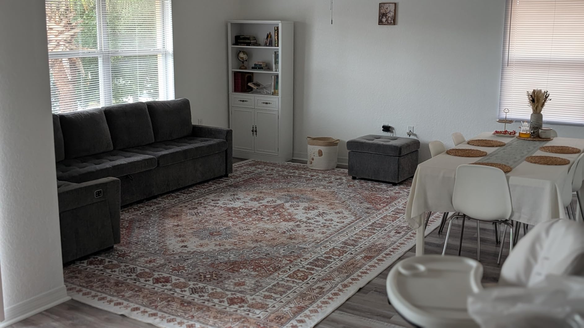 10x14 Area Rugs for Living Room,Large Washable Rug,Blue | Rugs for Bedroom,Dining Room,Office,Low Pile,Soft, Vintage Rug,Stain Resistant Indoor Carpet,Non Slip,Home Decor customer photo 1