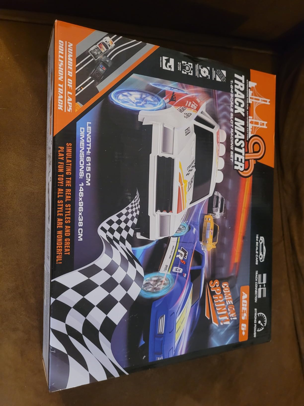Slot Car Race Track Sets with 4 Slot Cars, Electric Race Car Track Include Slope Circular Overpass Track, Dual Racing Game Featuring Flash Bridge and Pendulum, Gifts Toys for Boys Kids Age 6 7 8-12 customer photo 2