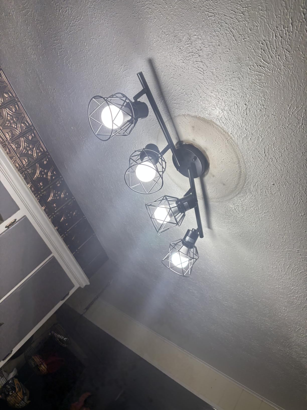 Baocuz 4-Lights Semi Flush Mount Ceiling Light, Adjustable Multi-Directional Light Fixtures, Rotatable Farmhouse Light Fixtures Mount with Metal Cage for Dining Room, Living Room customer photo 1