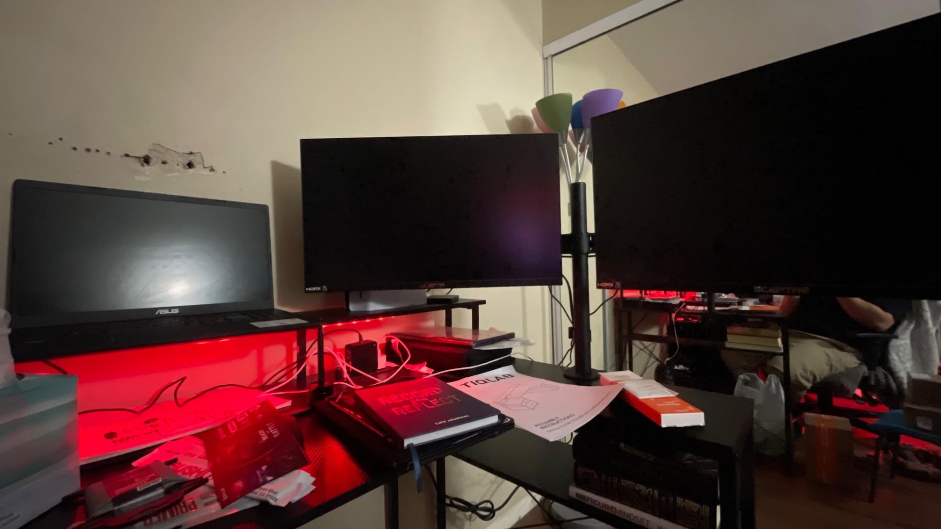 2X Pack - 24 Inch Monitor FHD 100Hz Computer Monitor, HDMI X2 100% sRGB Build-in Speakers, Wall Mount, Tilt, Professional and Gaming Monitor - Machine Black customer photo 1