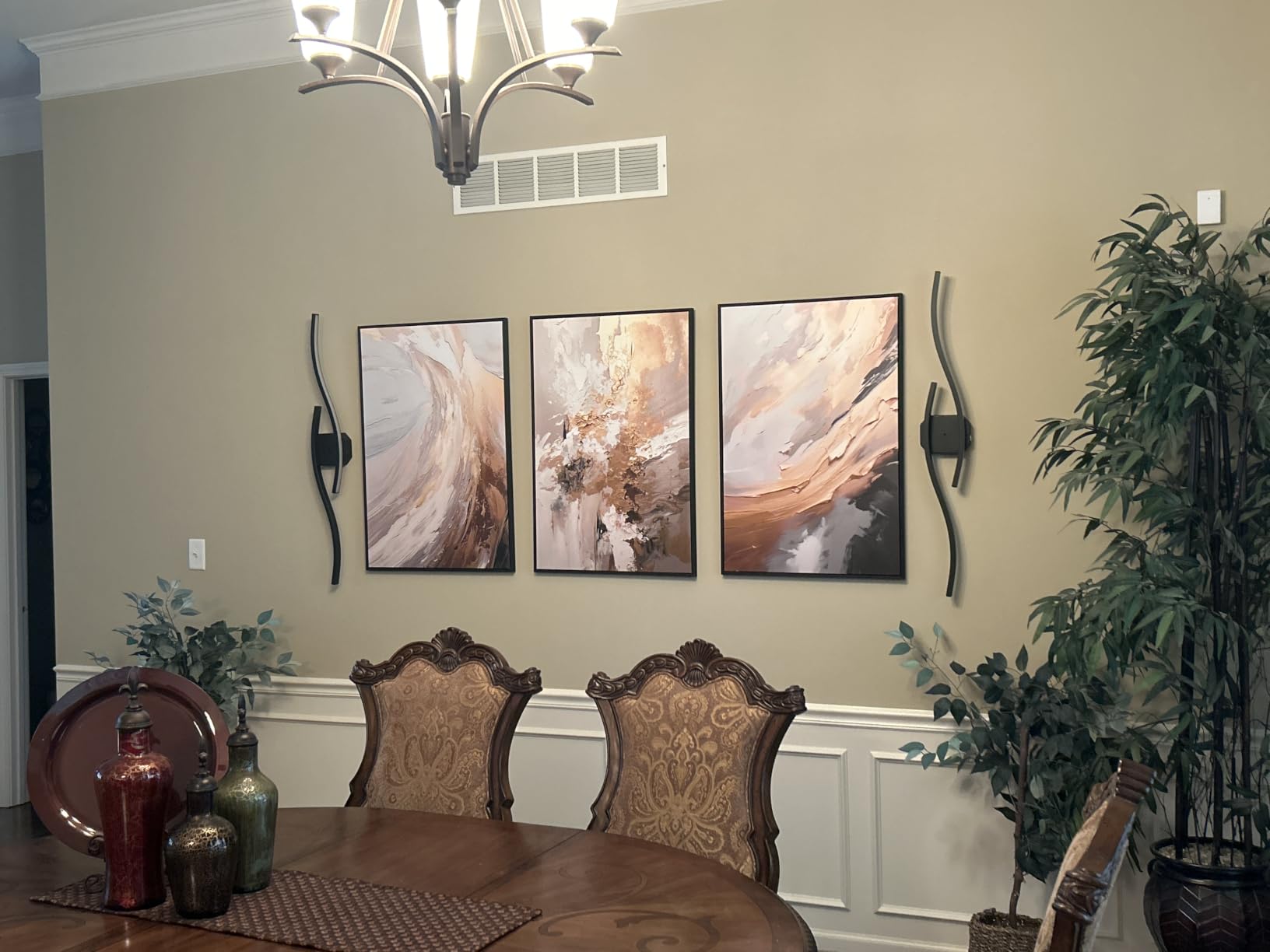 Framed Neutral Abstract Wall Art, Set of 3 Modern Canvas Prints Paintings Artwork for Walls, Minimalist Black and Beige Pictures for Living Room Hallway Stair Bedroom Office Wall Decor 16x24 Inch customer photo 1