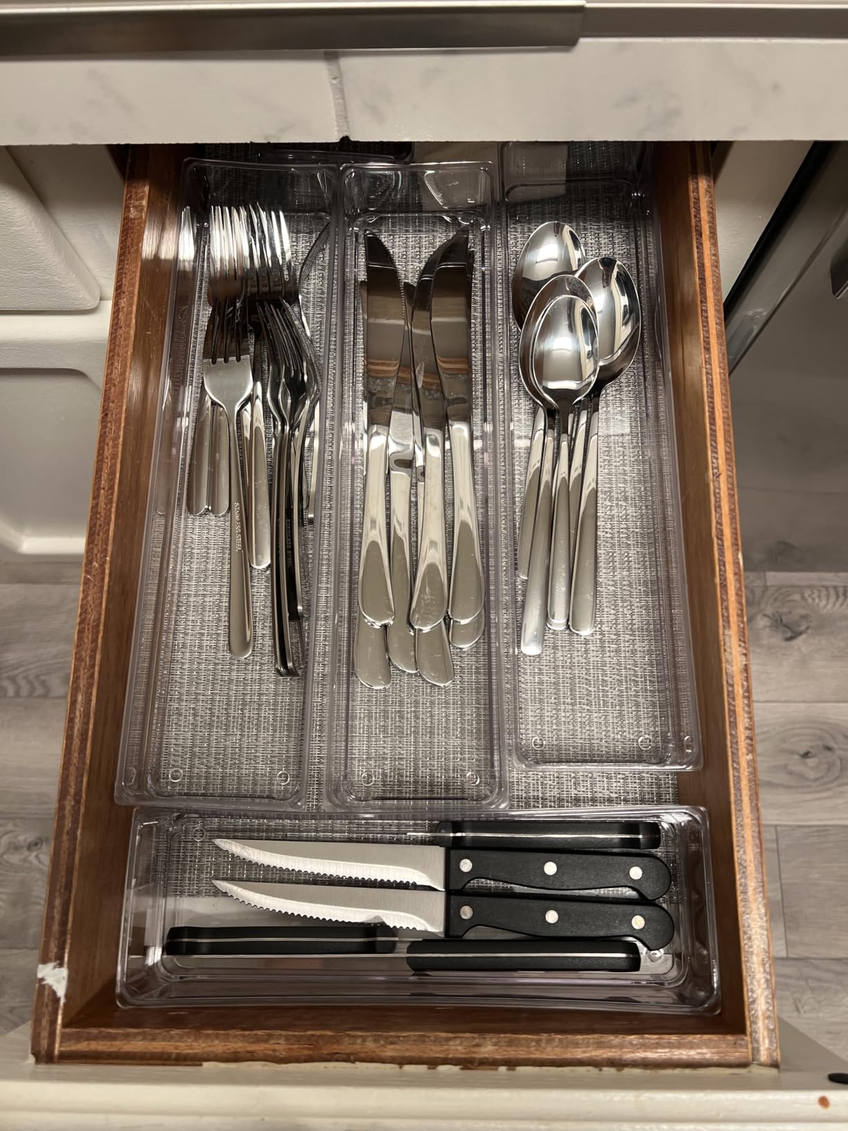 49-Piece Black Silverware Set with Organizer, Food-Grade Stainless Steel Black Flatware for 8, Cutlery Utensil Sets with Steak Knives, Rust-proof, Mirror Polished, Dishwasher Safe, Tree Pattern customer photo 1