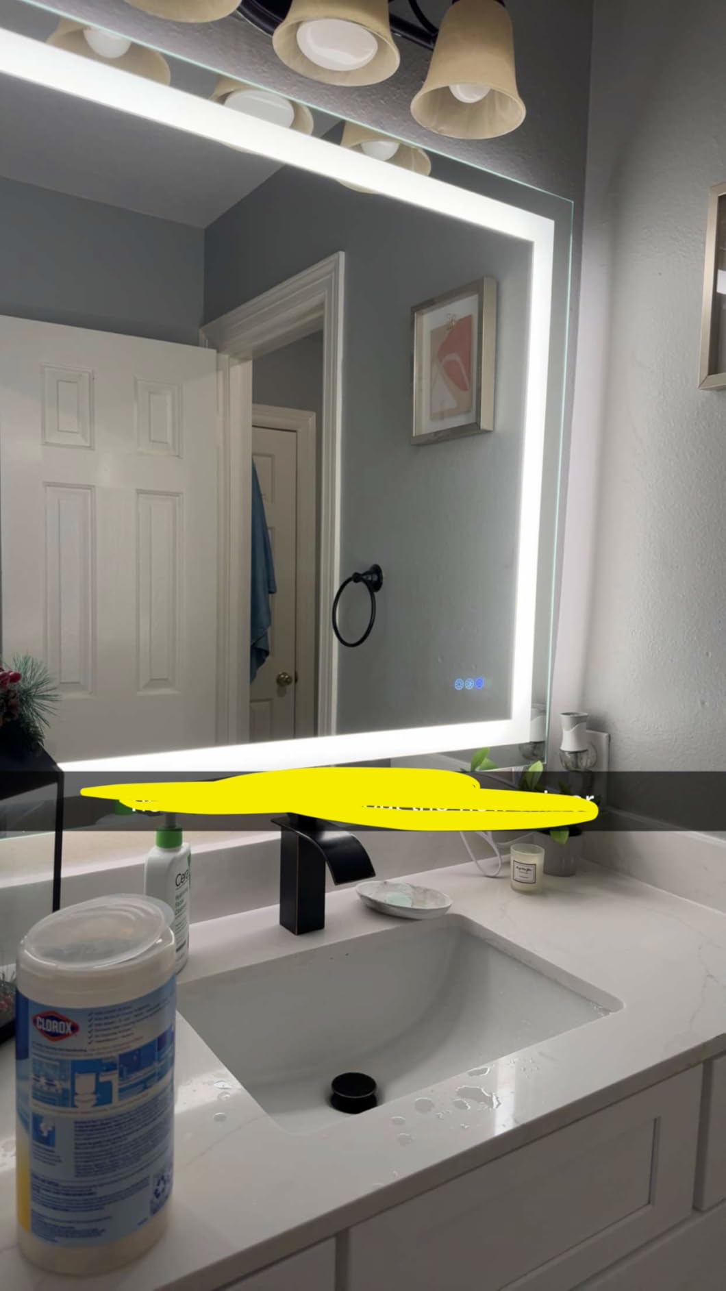 60x40 LED Bathroom Mirror, Dual Lit Anti-Fog Wall Vanity Mirror | 3 Color Dimmable, Memory Function, Shatter-Proof Tempered Glass, ETL Listed, IP54 Waterproof Horizontal/Vertical customer photo 2