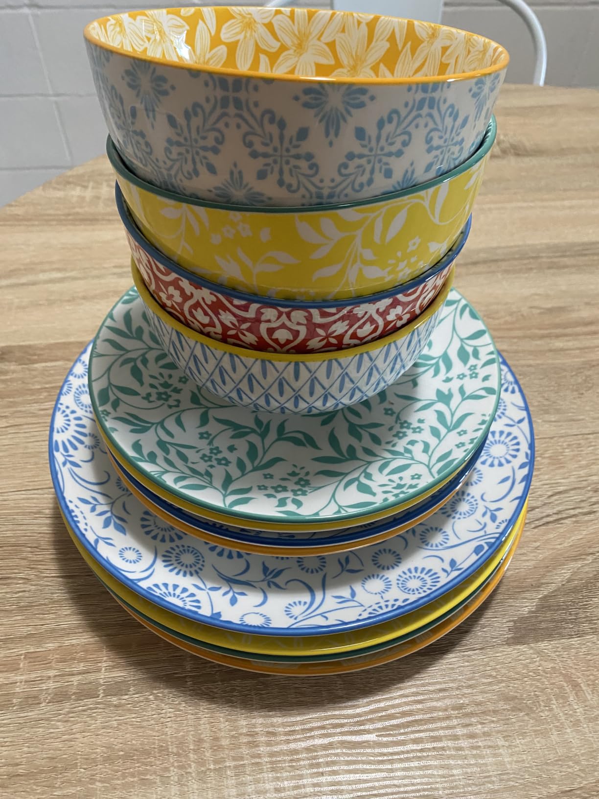 vancasso SELENE Plates and Bowls Set for 6, 18 Pieces Dinnerware Sets, Mircowave and Dishwasher Safe Dishes Set, Porcelain Blue Dinnerware customer photo 1