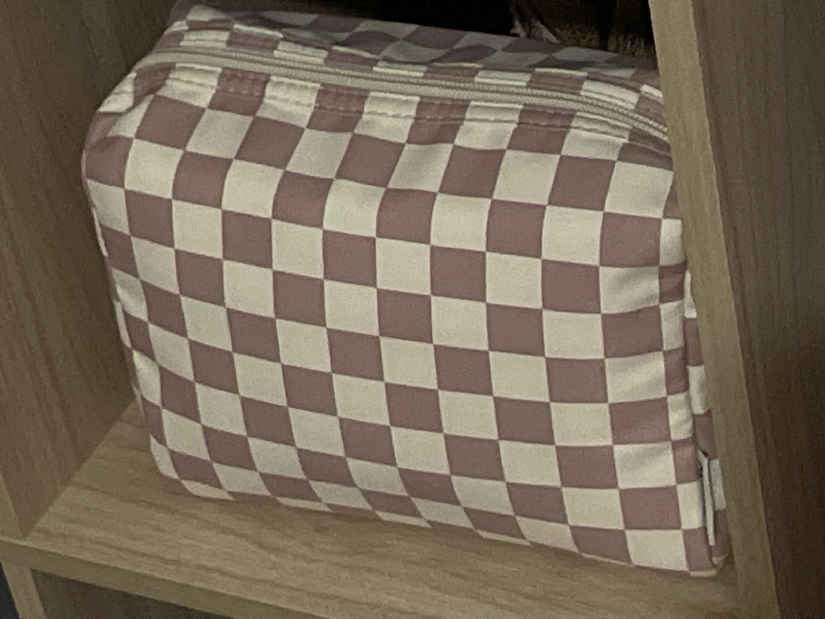 Narwey Striped Makeup Bag Travel Cosmetic Bag Organizer Toiletry Bag Make Up Bags with Compartments for Women Girls (Large, Dusty Rose Stripe) customer photo 2