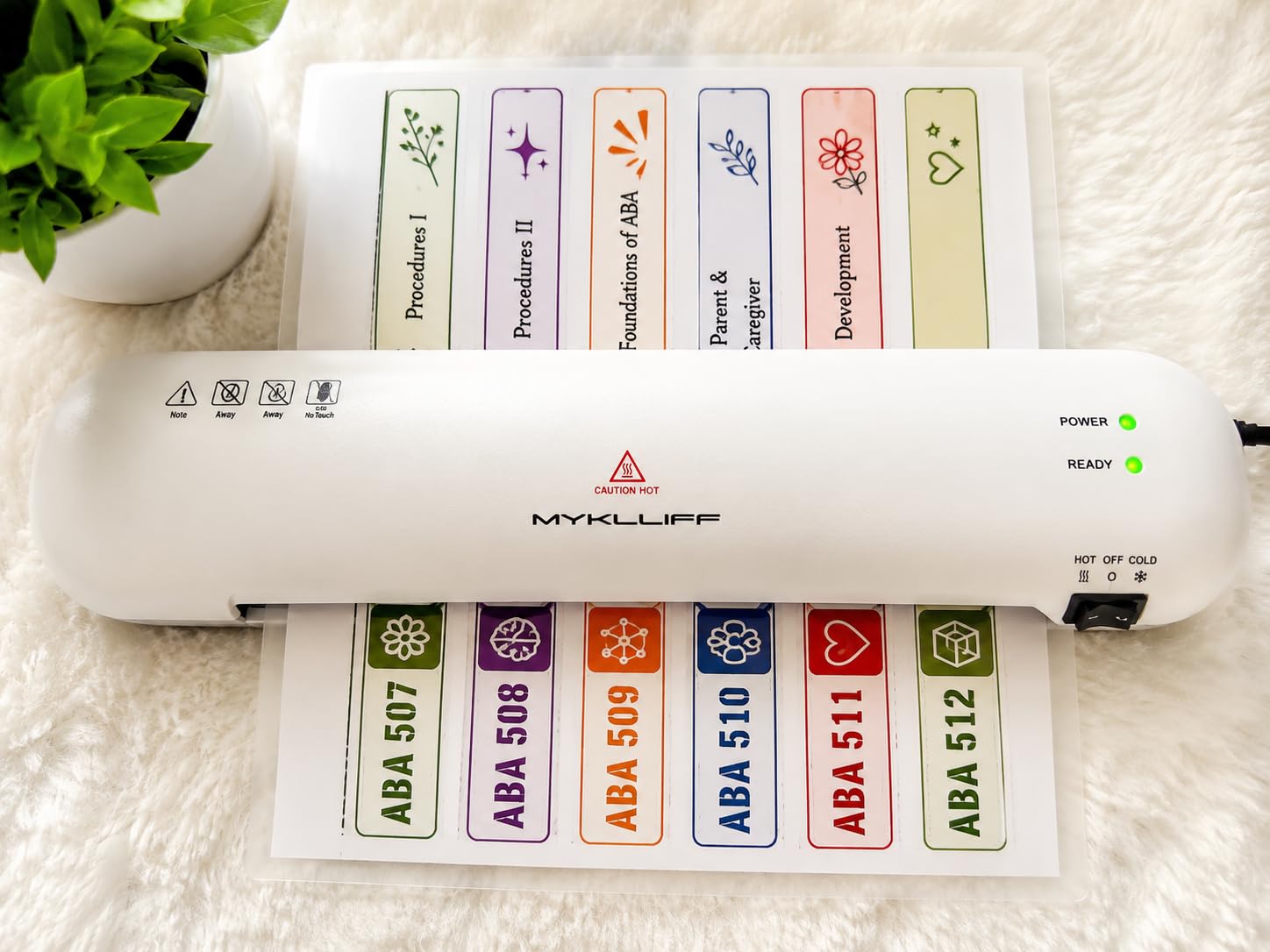 Laminator Machine 9-Inch Portable Thermal Laminater with Hot & Cold Modes, A4 Small Laminating Machine with ABS Jam-Release, 3-Min Warm-Up, 6-in-1 Photo Laminator Kit for Home and Class, White customer photo 1