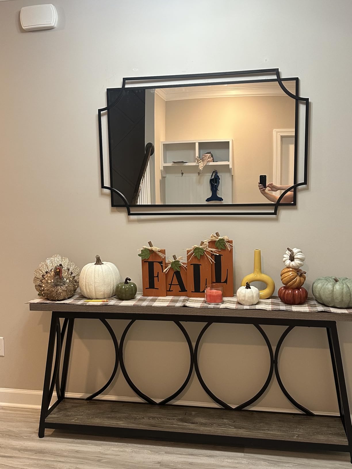 Large Black Mirror for Living Room, 60'' x 30'' Decorative Wall Mirror with Metal Frame, Elegant Scalloped Mirror for Hallway Dining Room Bathroom Fireplace customer photo 1