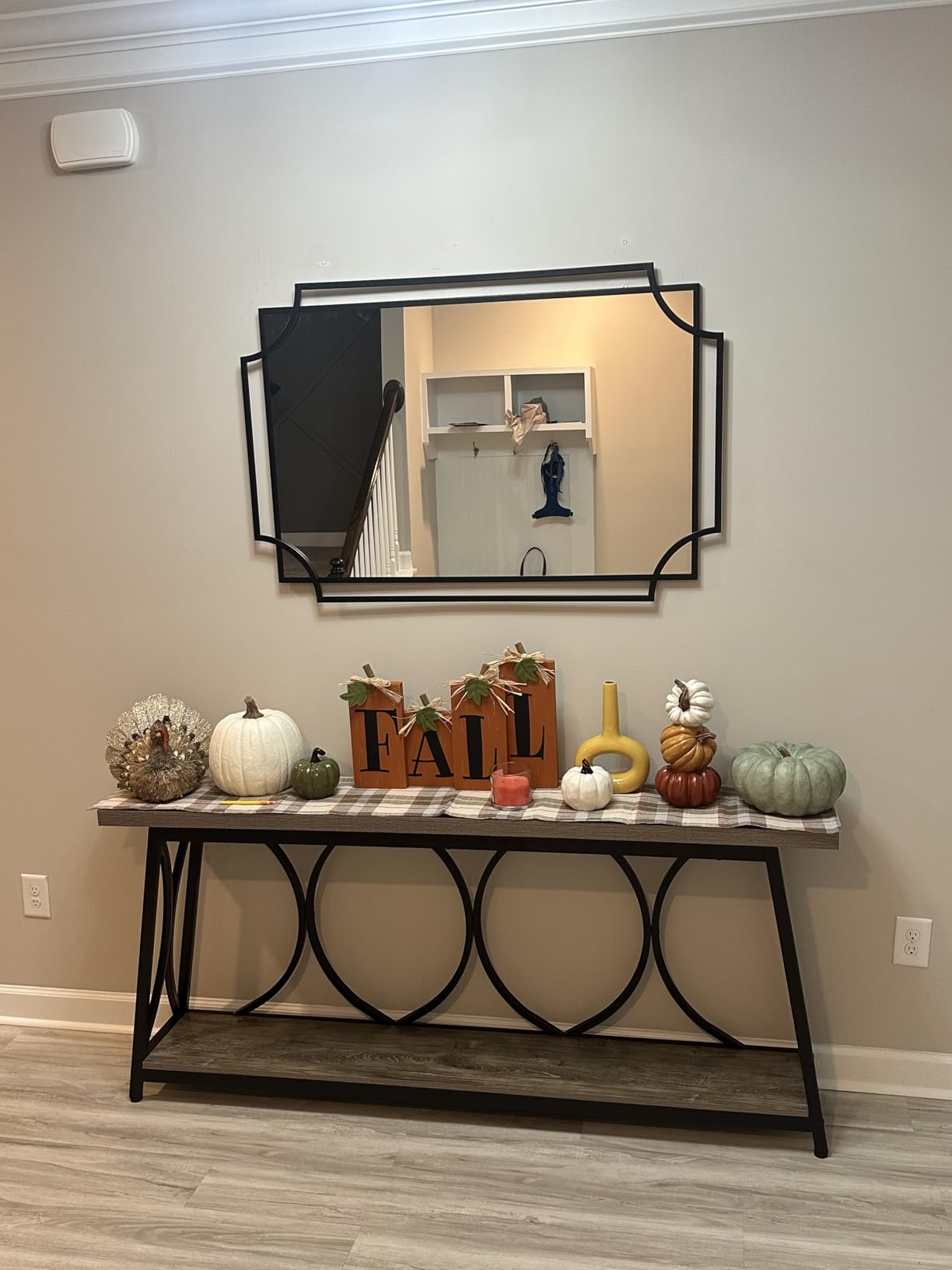 Large Black Mirror for Living Room, 60'' x 30'' Decorative Wall Mirror with Metal Frame, Elegant Scalloped Mirror for Hallway Dining Room Bathroom Fireplace customer photo 2