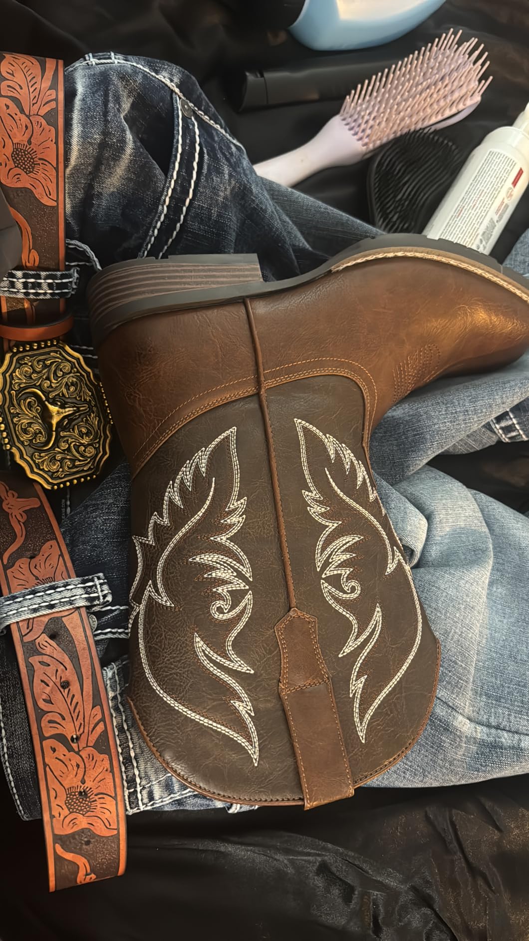IUV Cowboy Boots For Men Square Toe Western Boot customer photo 2