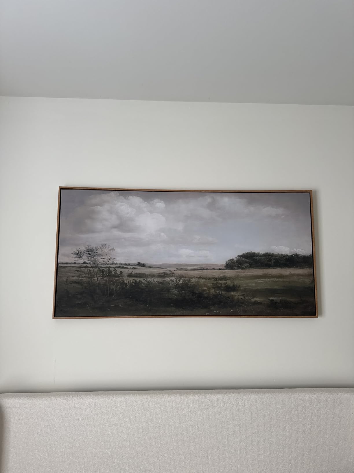InSimSea Extra Large Framed Vintage Wall Art, Living Room Country Farmhouse Decor, Grassland Landscape Paintings, Canvas Prints, Retro Scenery Long Picture for Bedroom Above of Bed,24x48inch customer photo 1