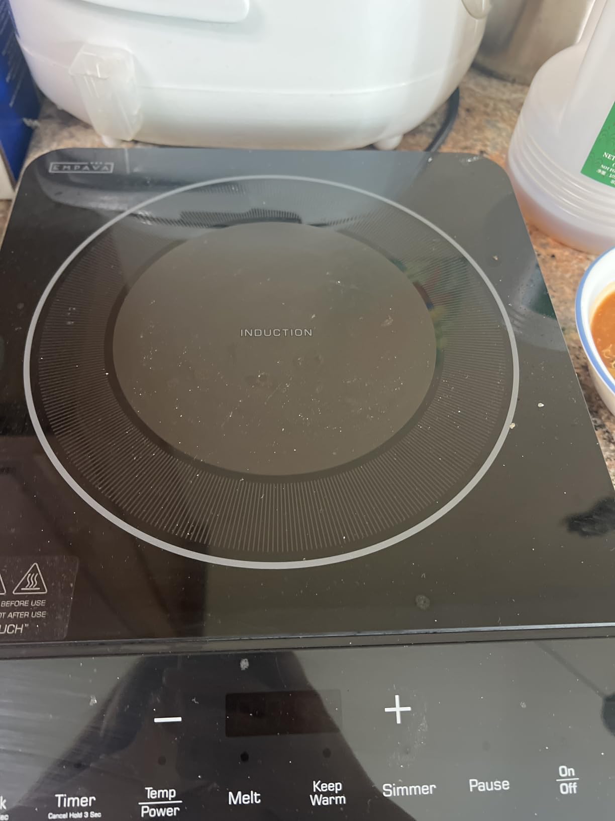 Empava Portable Induction Hot Plate Cooktop, Single Burner, Countertop | cTUVus Certification, 3 Preset Modes, 18 Power & Temperature Levels, 1-599 Min Timer, Pan Sensor, Safety lock, Pause, 1800W customer photo 2