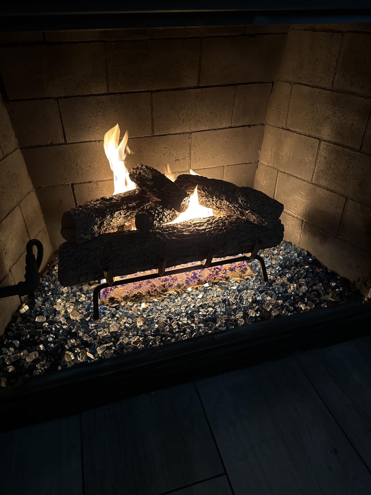 Real Fyre Live Oak 30-Inch Vented Natural Gas Log Set - Burner, Grate, Glowing Embers & Gas Connection Kit customer photo 2