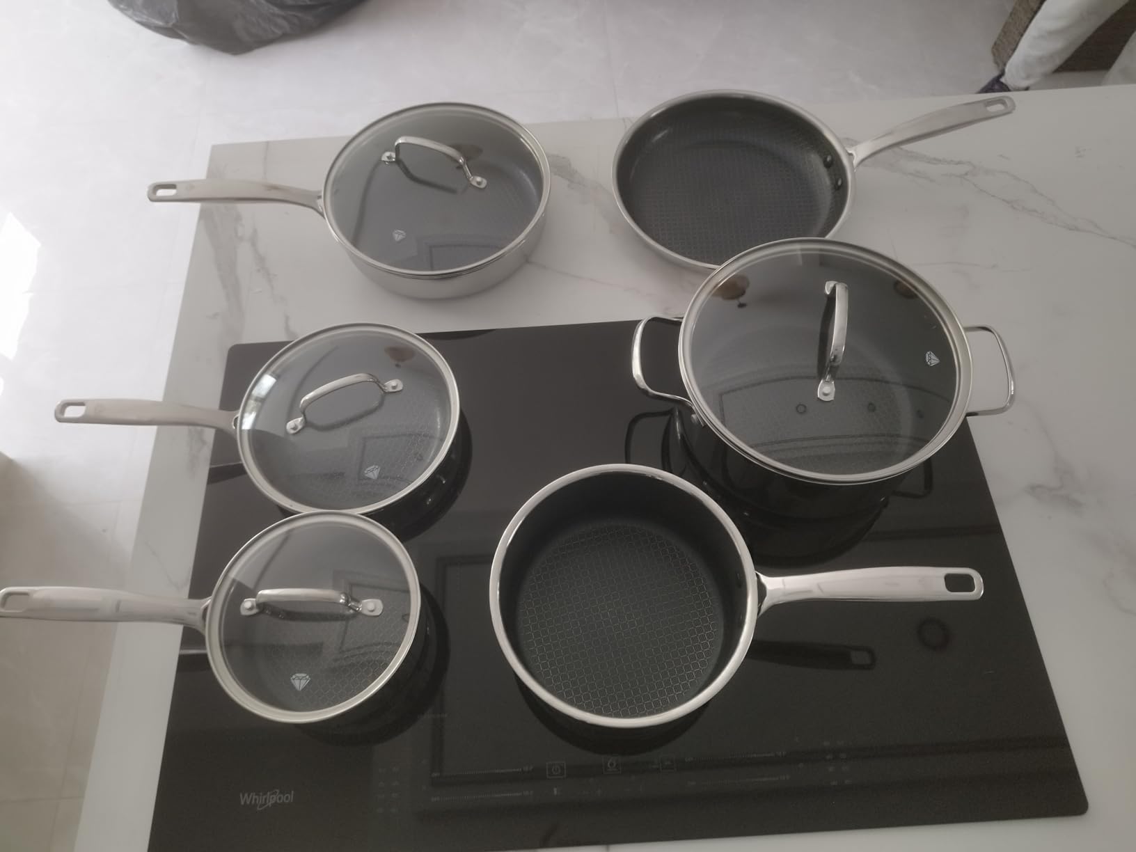 Blue Diamond Hybrid 12 Piece Stainless Steel Nonstick Cookware Set | PFAS-Free Ceramic Nonstick Pots & Pans, Diamond Bond, Induction & All Cooktop Ready customer photo 1