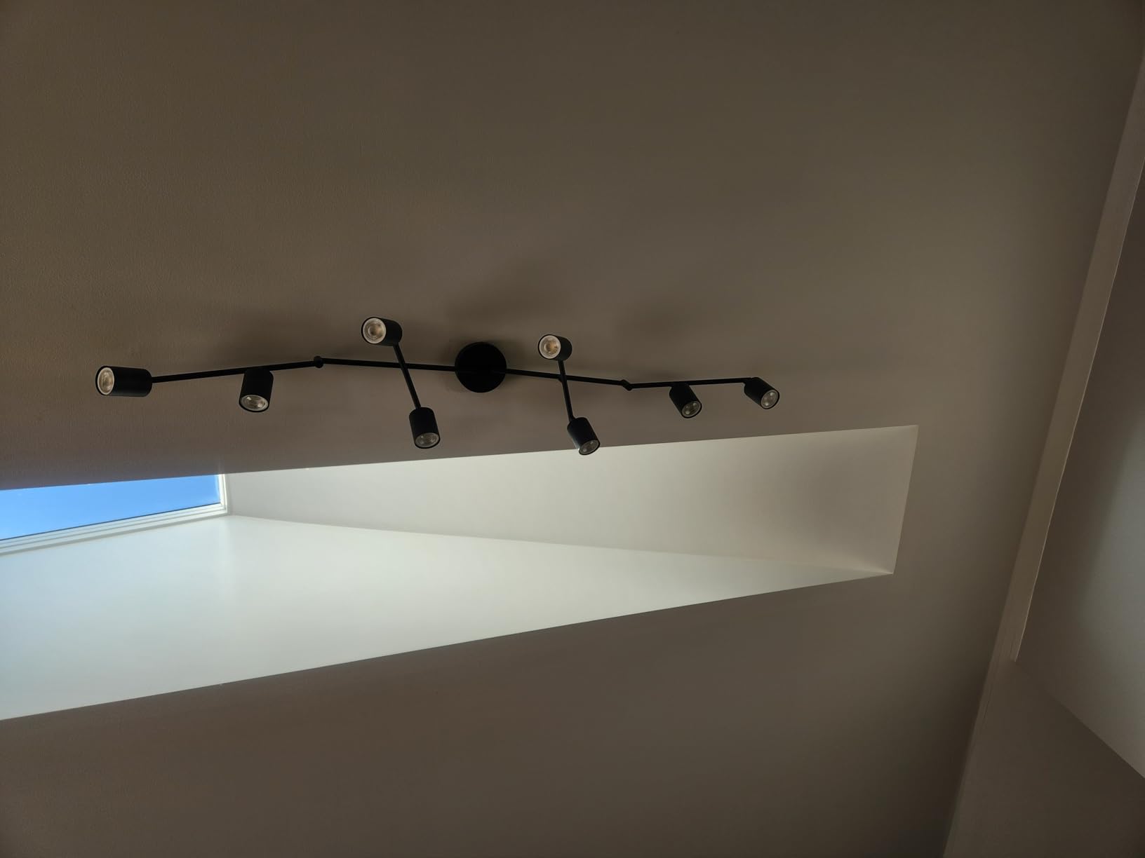 AUQUEE 8 Light Track Lighting Fixtures Ceiling, Matte Black Kichen Track Lighting Fixtures, Rotatable Light Heads, Adjustable Modern LED Track Lights for Kitchen/Hallway, No GU10 Bulb customer photo 1
