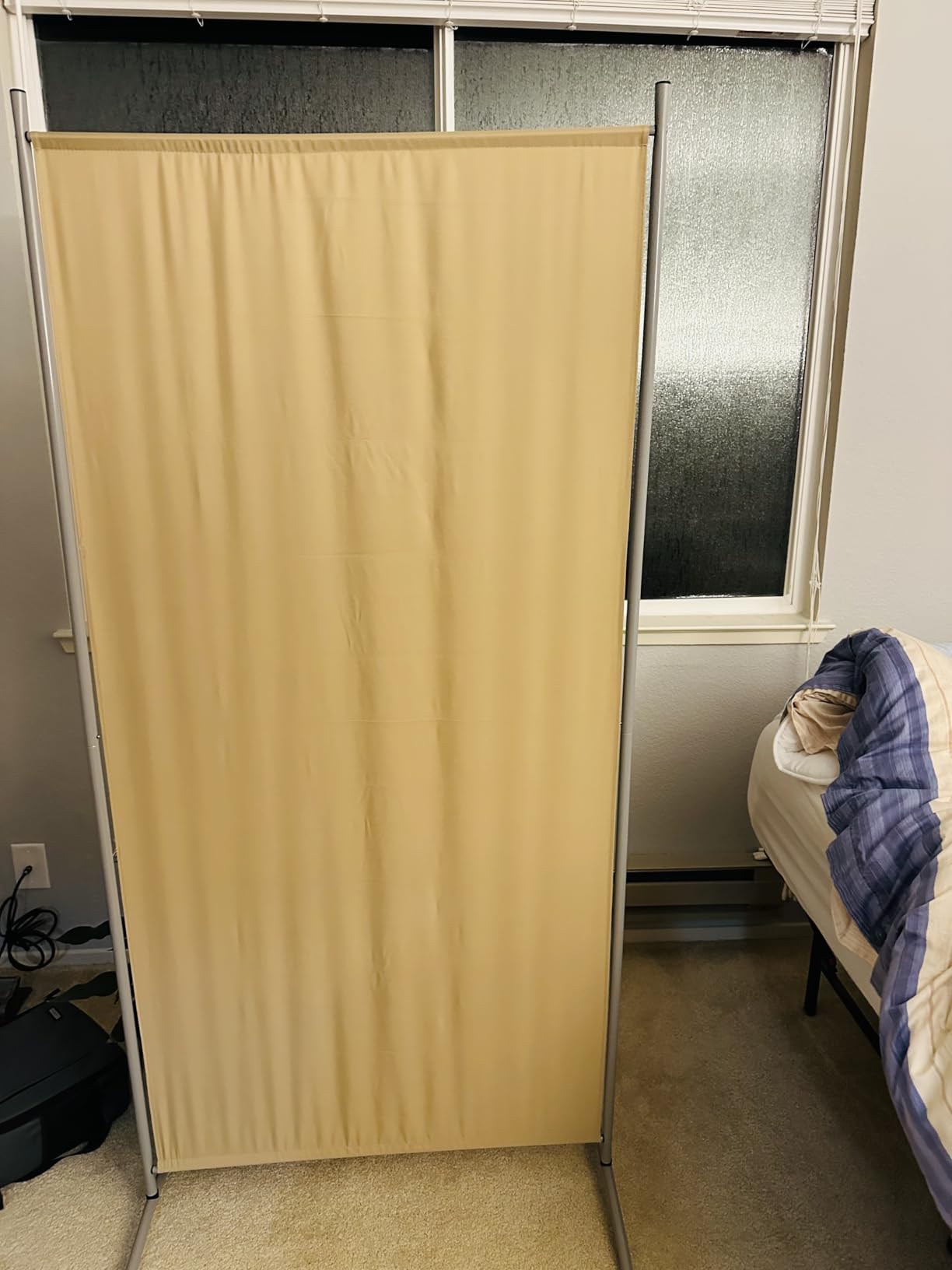 RANTILA 4 Panel Room Divider, 6 FT Folding Privacy Screen with Wide Feet, Freestanding Partition for Room Separation, Portable Room Divider Panel, 89